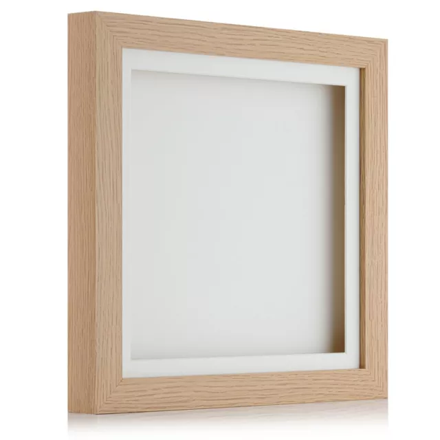 3D Deep Box Frame Range Picture Photo Frame Display Various Sizes 12x12 A4 White