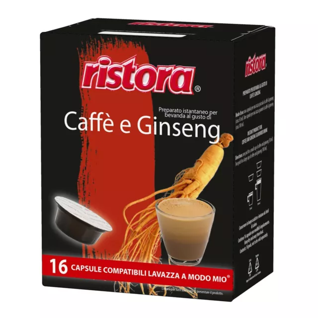 32 Capsules Ristora Compatibles Lavazza A Modo Mio Café Et Ginseng Shipment