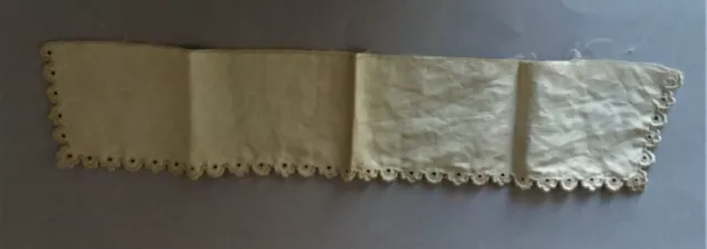 Bordado Festón Mano XIX Bordado De Cuello O Bajo De Mango