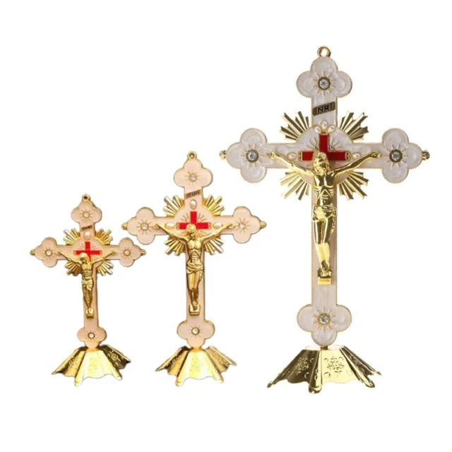 Crucifix Station Religious Prayer Tabletop Decoration for Home Church