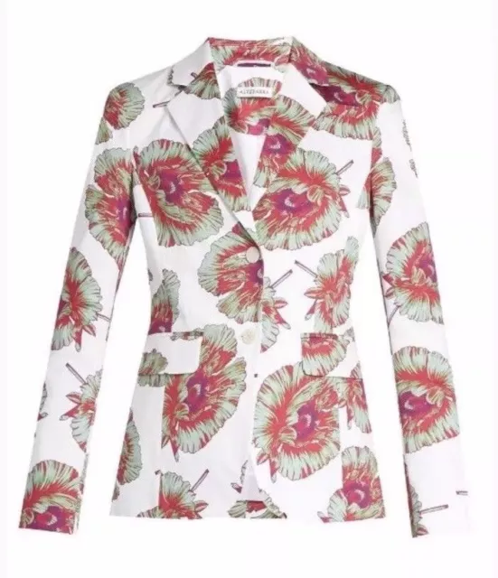 $1,795 ALTUZARRA Blazer White Multi Fenice Floral Classic Women's IT 40/US 6 NWT