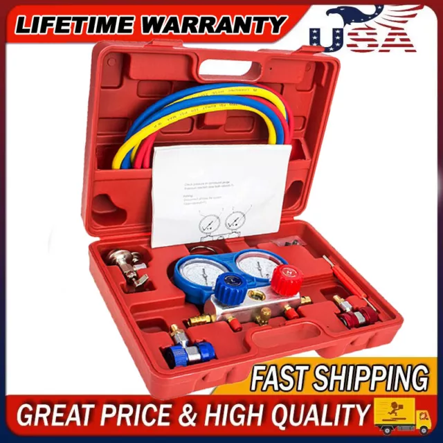 HVAC A/C AC Refrigeration Pressure Guage Manifold Gauge Set Air Conditioner Kit