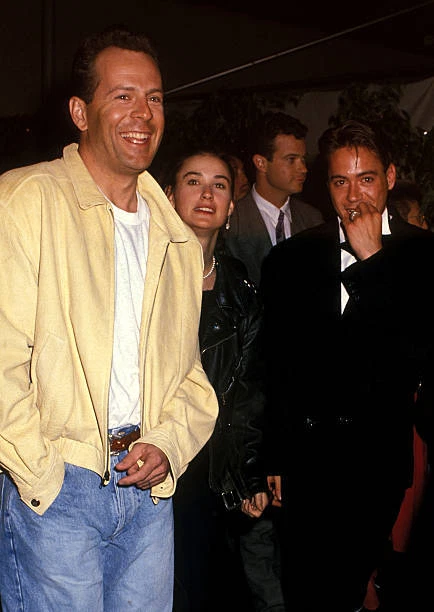 BRUCE WILLIS, ACTRESS Demi Moore and Robert Downey, Jr. Atte - 1989 Old