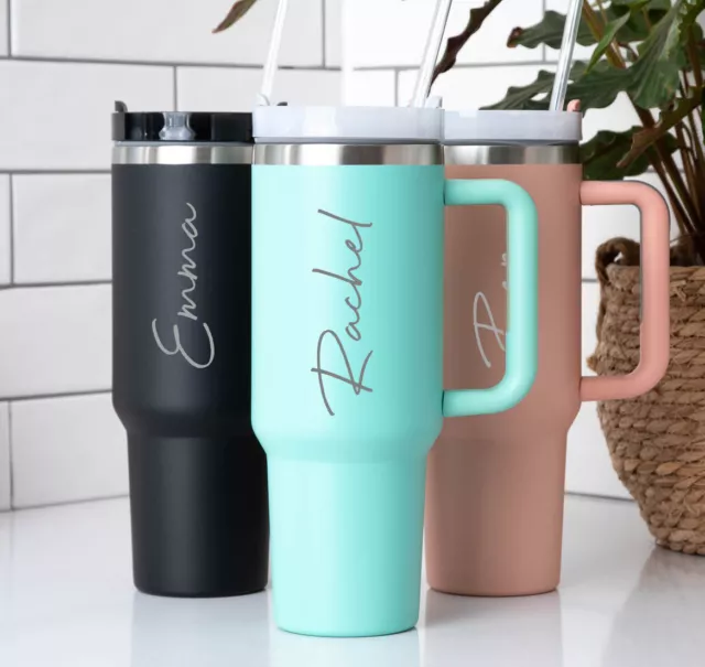 Stainless Steel Insulated Coffee Cup, THILY 12 oz Vacuum Insulated Travel  Mug with Handle, Spill-proof Lid, Keep Coffee Cold or Hot, Ombre: Pink &  Green 