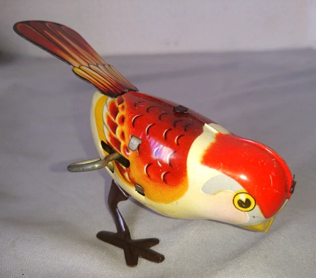 STYLE ANCIEN JOUET Mecanique A Clef Atlas Un Oiseau Qui Picore En Tole Peint EUR 9,00 - FR