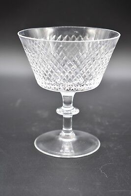Thomas Webb English Cut Crystal Wafer Stem Strawberry Diamonds 4 1/2" Wine Glass