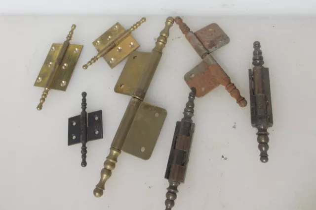 Antique Brass & Iron Door Hinges Hardware Strap Old Straps Hinge - LOT