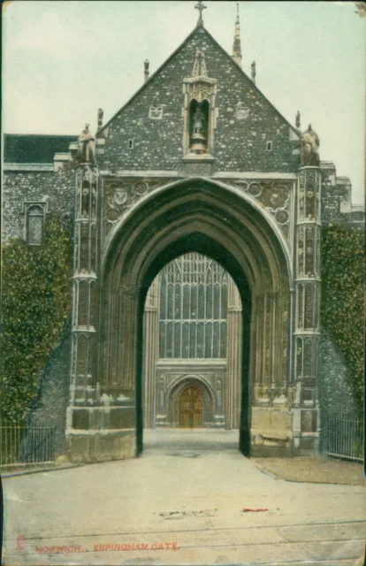 Norwich Erpingham Gate 1908 Postmark Tucks 4772