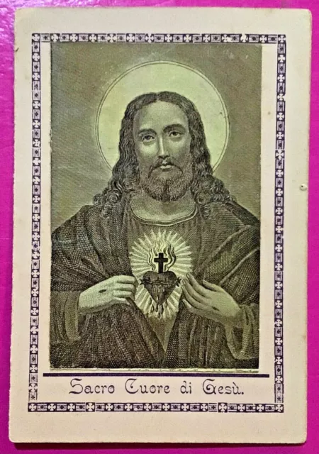 Santino Holy Card Raro, Sacro Cuore Di Gesù -Rif. 10747