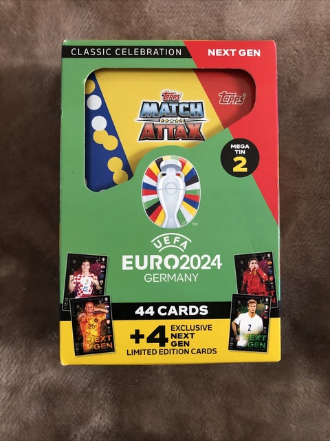 Topps Euro 2024 Match Attax Mega Scatola 2 Next Gen - 44 Carte + 4 Esclusive Limited Edition!