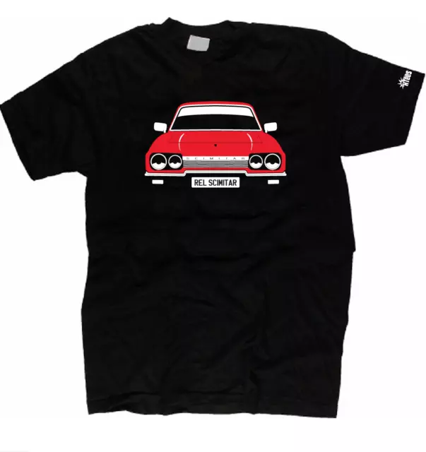 CUSTOM HTees T-shirt - RELIANT SCIMITAR GTE GTC, Pick car colour & plate, S-XXXL