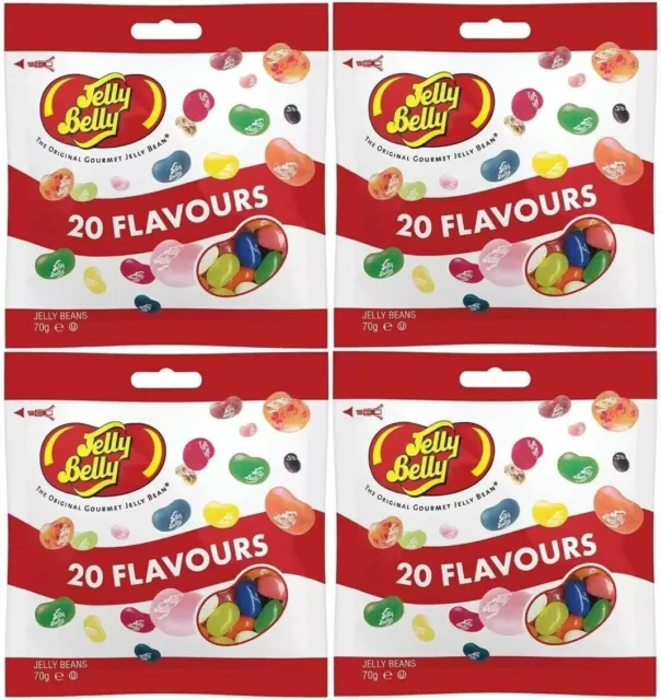 4x Jelly Belly 20 Surtido Sabor Mezcla Jelly Granos 70g Bolsa