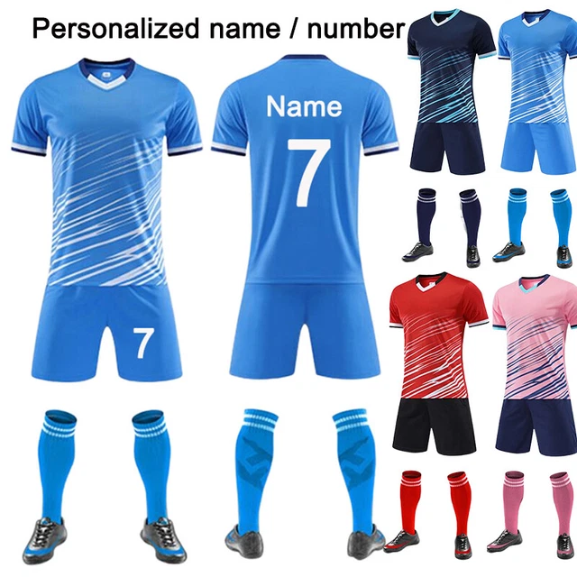 Personalized Boy Girls Kids Mens Football Kits Training Suit Sportswear Shirt