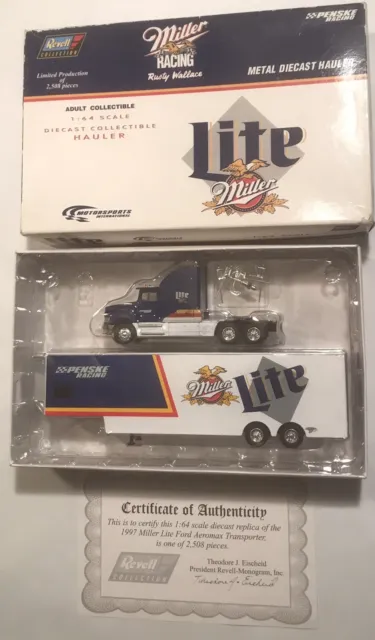 Rusty Wallace 1997 Miller Lite 1:64 Scale Diecast Hauler One of 2,508 Pieces