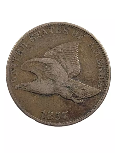 1857 1C 1 Cent Flying Eagle Penny US Coin Currency SEE ALL PICTURES