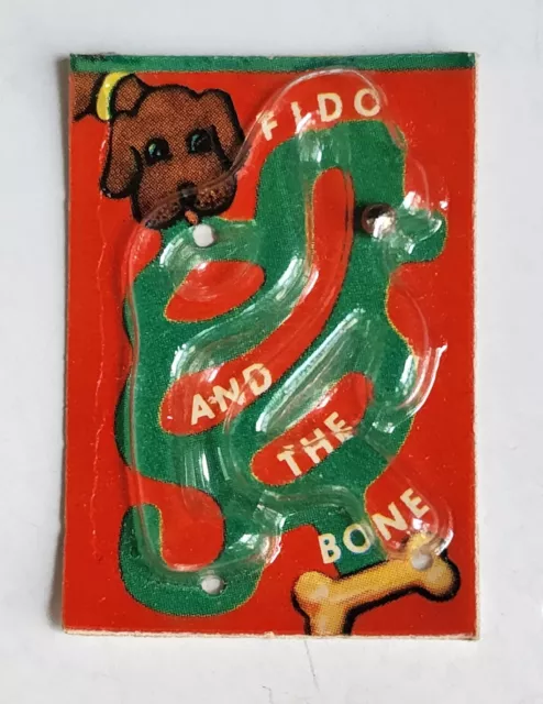 1961 Vintage Premium Cracker Jack Prize Fido and the Bone Game or Puzzle Toy