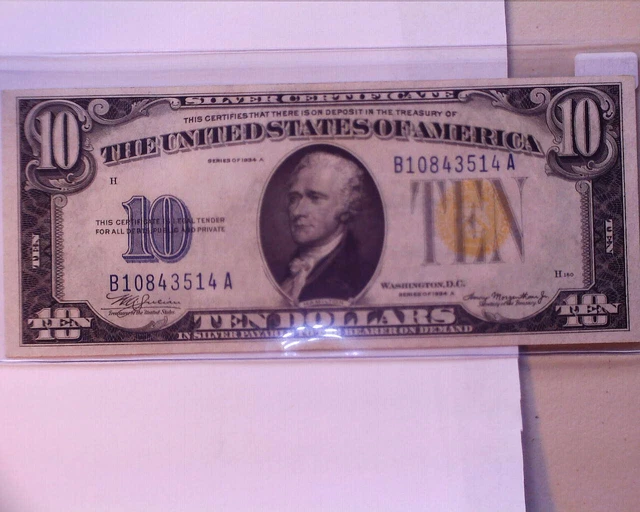 1934A $10 SILVER CERTIFICATE North Africa  * NICE COLLECTOR NOTE * Choice AU *