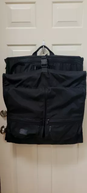 TUMI Garment  Ballistic Nylon Alpha Bi Fold Suit Travel Black Bag