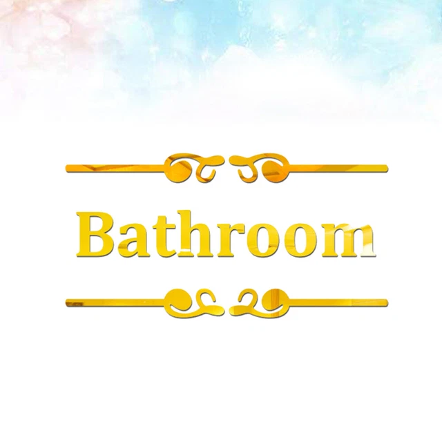"Adesivo da parete specchio segno inglese ""Bagno"" adesivo da parete acrilico creativo per"
