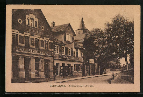 AK Waiblingen, Geschäftspartie in der Schorndorfer Straße