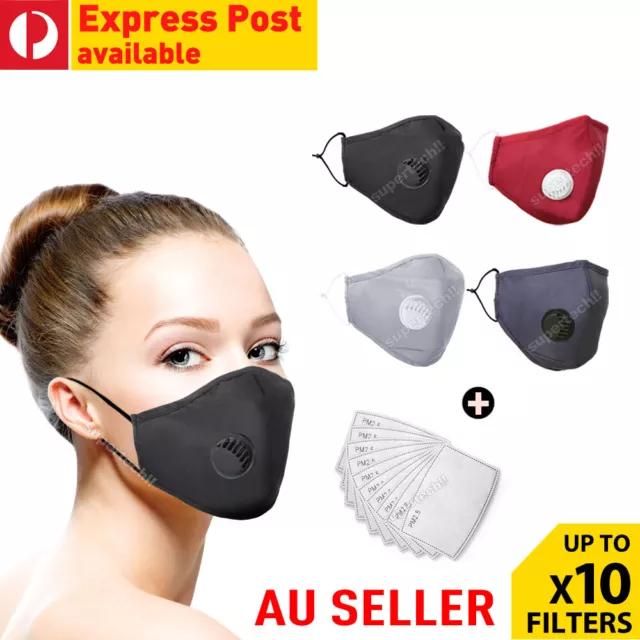 Washable Reusable Anti Air Pollution Face Mouth Mask Respirator + Free Filters