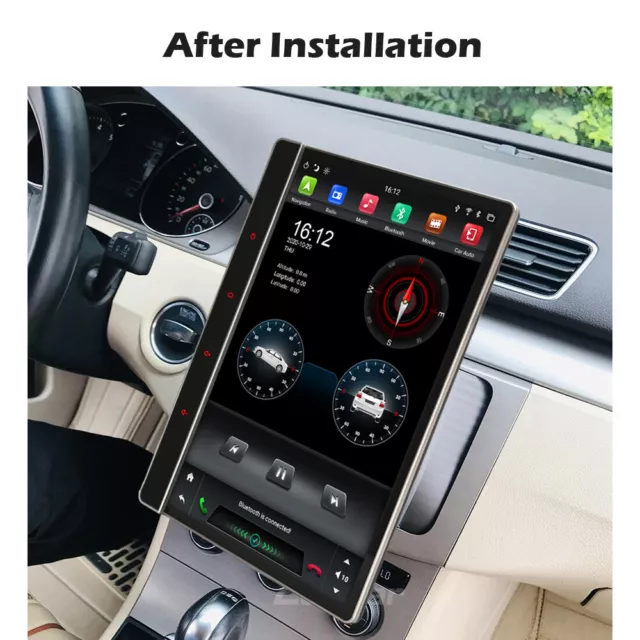 Double Din Car Radio 12.2" Android Auto Head Unit GPS Sat Nav Bluetooth CarPlay