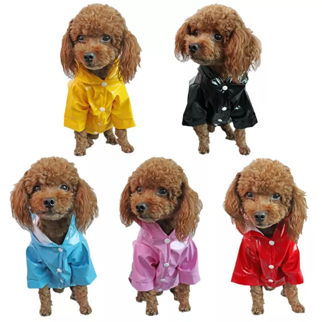 Perro Gato Reflectante Impermeable Mascota para Abrigo Chaqueta Rain Capuch < 3