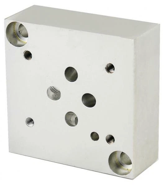Grundplatte 1-fach NG06 (CETOP 3), Anschlüsse unten, Aluminium