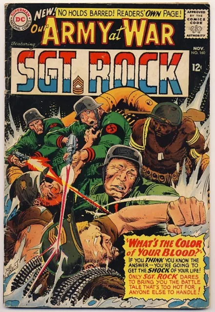 OUR ARMY AT WAR #160 1965 SGT ROCK Joe Kubert SGT MULE DC Comics WAR