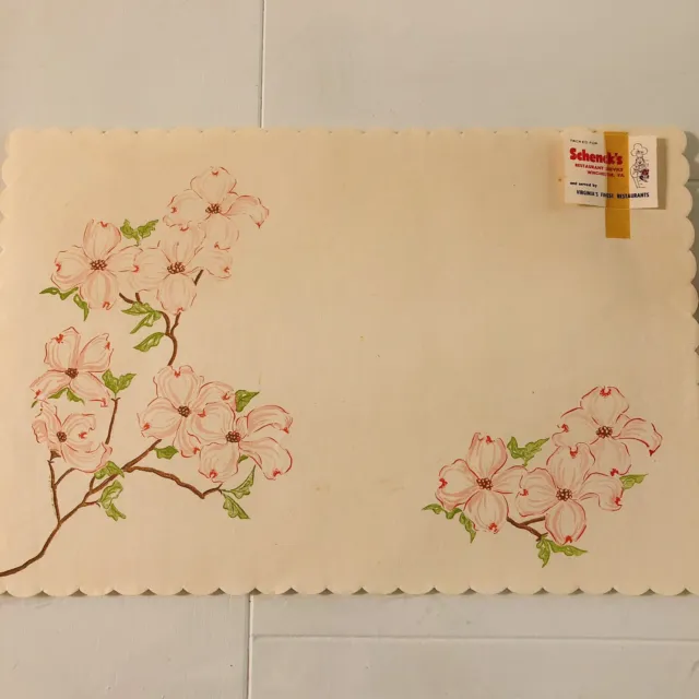 Vintage Paper Place Mat, Magnolia Blossoms, Schenck’s Res., Virginia, Americana