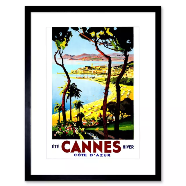 Vintage Travel Cannes France New Framed Art Print Picture & Mount 12x16 Inch