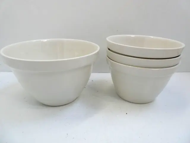 4 Vintage Country Mixing Bowls Royal Falcon Ironstone Pottery Whetherby Hanley