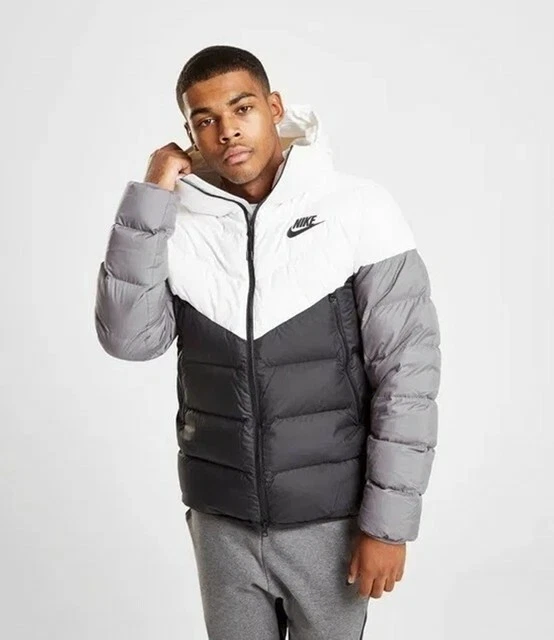 Nike down filled hooded jacket in black hotsell