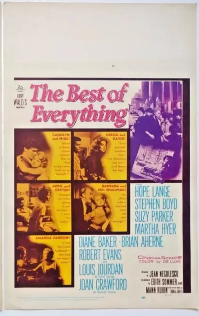 THE BEST OF EVERYTHING original movie poster half sheet-JOAN CRAWFORD Free Ship