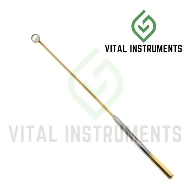 Laryngeal Mirror #0 Handle Boilable Custom-Made Gold German Dental Instrument