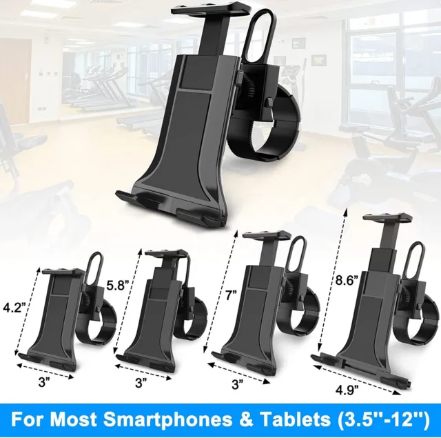 Abovetek Universal Handle Bar Bike Phone Tablet Mount iPhone & iPad Fits 3"- 12"
