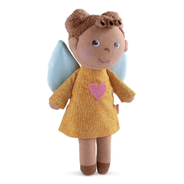 HABA Guardian Angel Mini Doll Nora - Tiny 6" Doll with Brown Skin and Angel