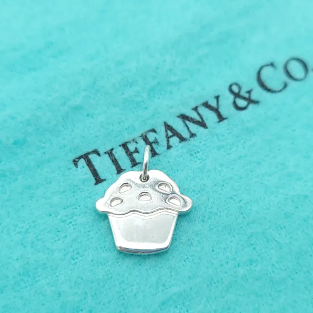 Tiffany & Co. Sterling Silver "Love" Cupcake Muffin Charm Pendant with Pouch