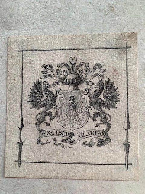 Ex-libris AZARIAN (G.), 65 x 60 mm, 20è