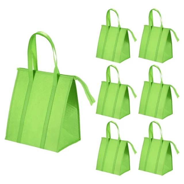 Riutilizzabile Borse,6pz Non tessuto Cibo Borsa 13"x10"x15",Verde