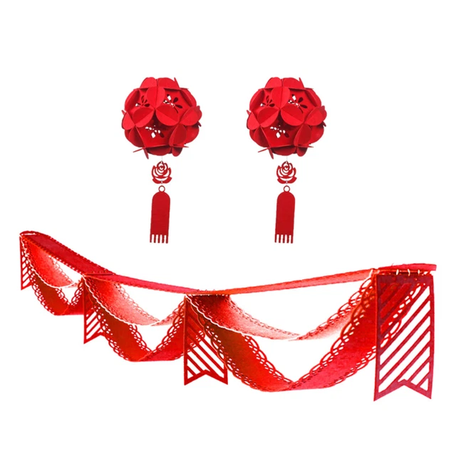3 piezas Colgantes Decoraciones Navidad Bunting Guirland Mall Banner Guirnalda