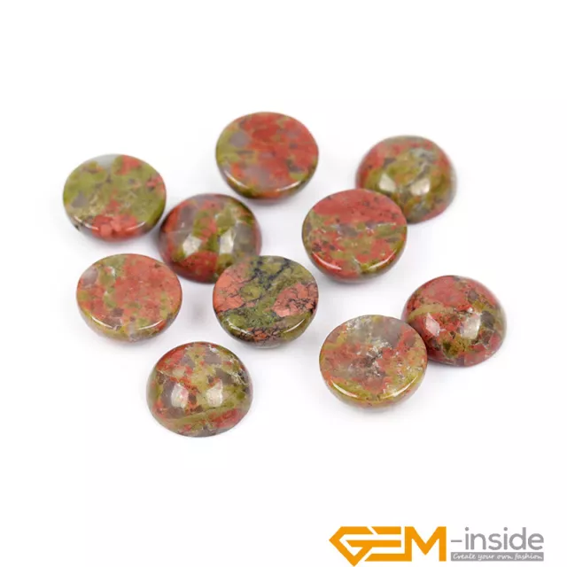 Natural Green Unakite Gemstones CAB Cabochon Loose Beads for Jewelry Making 5Pcs