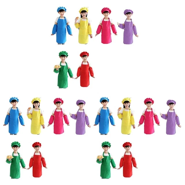 36 Teiliges Kinder Mützen Schürzen Set, - und Mädchen Schürzen KiV4O6