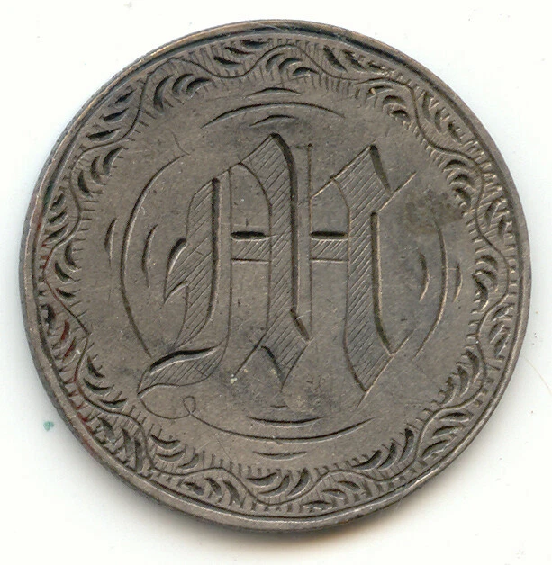 Love Token, 1853 Arrows and Rays Seated Liberty Quarter, Letter M