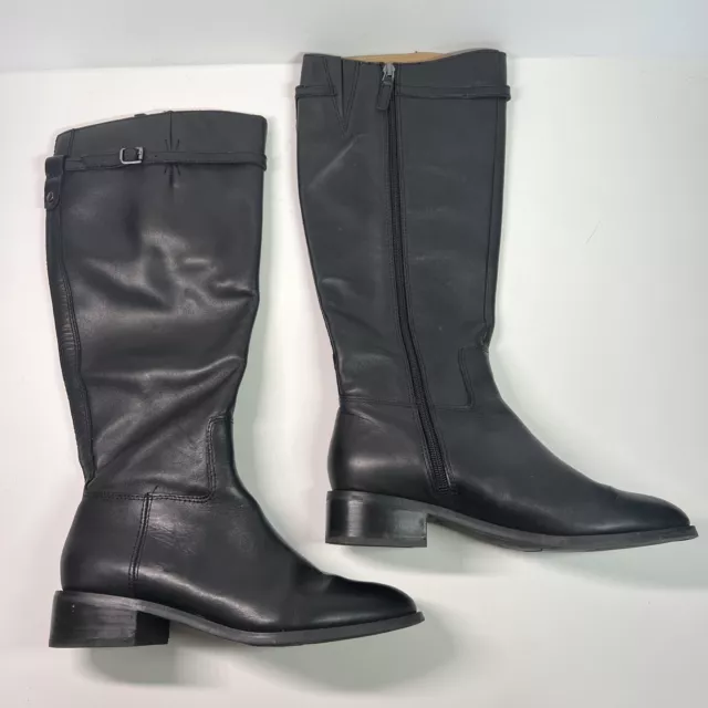 Franco Sarto Barbara Black Leather Knee High Boots Sz 7.5 M