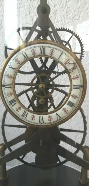 Skelettuhr, Skeletonclock, Kaminuhr, Tischuhr, Seidenfadenpendeluhr, 3