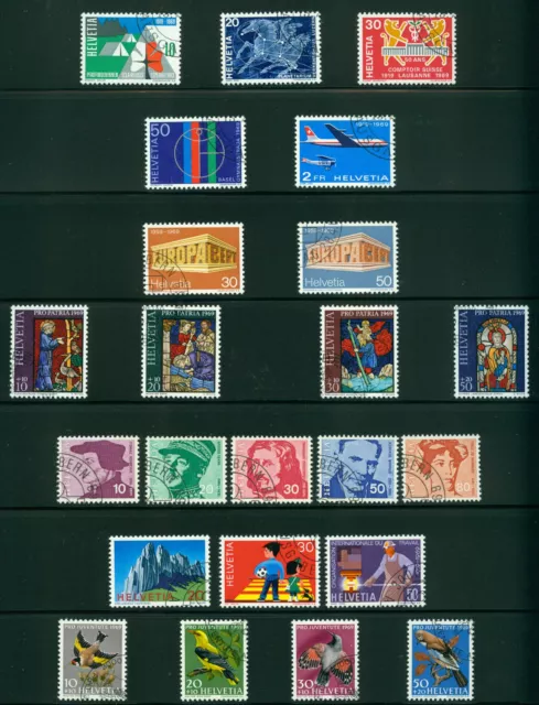 Briefmarken Schweiz 1969 Jahrgang kompl. Mi.-Nr. 895-917 gestempel