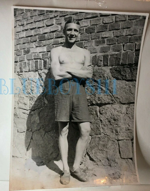 WW2 BRITISH PRISONERS Of War POW Man in summer Sun Stalag 21 Poznan 9 x ...