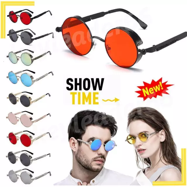Vintage Polarized Steampunk Sunglasses Brand Design Round UV400 Sun glasses HOT