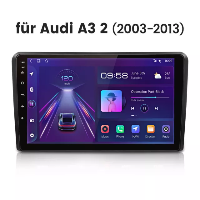 Für Audi A3 S3 RS3 2003-2013 Android 12 Autoradio GPS Navi WIFI USB DAB+ DSP FM